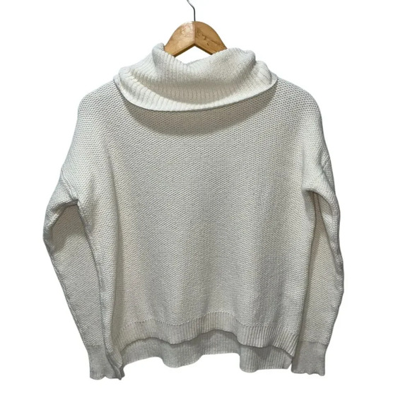 Madewell Women's Turtleneck Sweater Off White Size Small Textured Knit - Picture 1 of 8